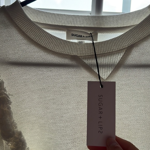 Sugar Lips white Houston Fringed Sweatshirt - Picture 5 of 5